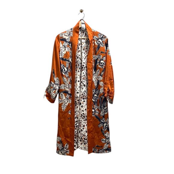 Chicos Reversible Kimono Cardigan Orange Size 1 (M) - Picture 2 of 15